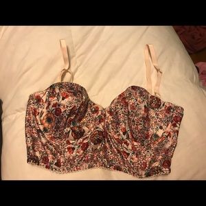 Victoria’s Secret floral and boned strapless bra